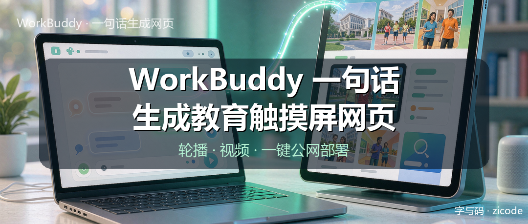 用 WorkBuddy 一句话生成教育触摸屏网页，并一键部署公网 Demo