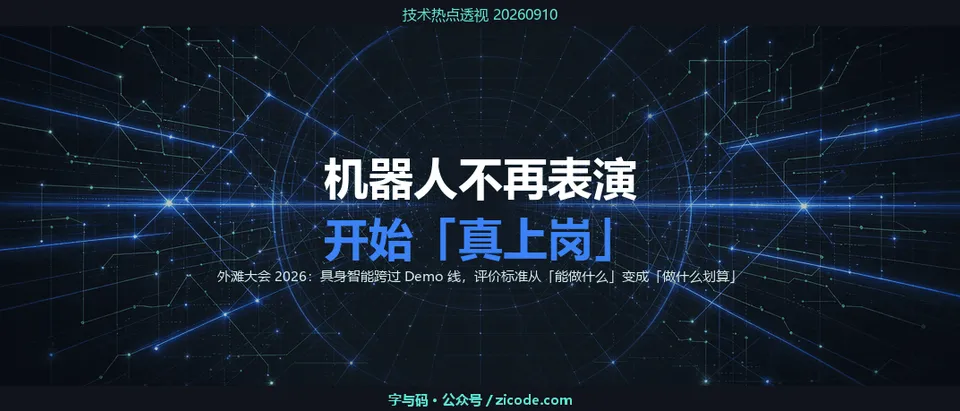 技术热点透视20260910：具身智能，终于开始「真上岗」
