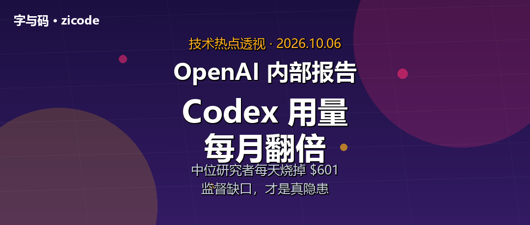 技术热点透视20261006：OpenAI 内部报告，Codex 用量每月翻倍、每天烧掉 600 美元