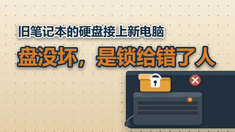 旧笔记本的硬盘接上新电脑，盘没坏，是锁给错了人