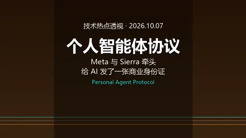 技术热点透视20261007：个人智能体协议上线，AI 终于有了「商业身份证」