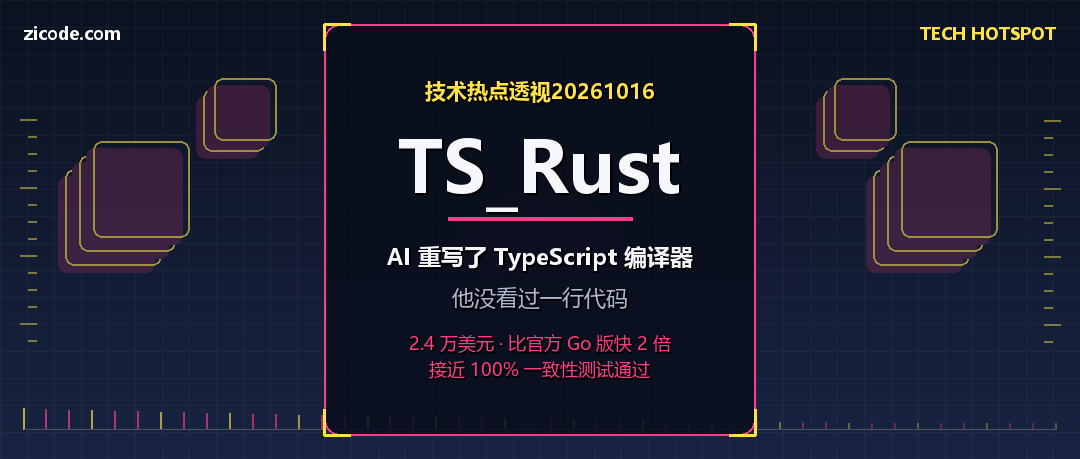技术热点透视20261016：TS_Rust —— AI 用 2.4 万美元重写了 TypeScript 编译器