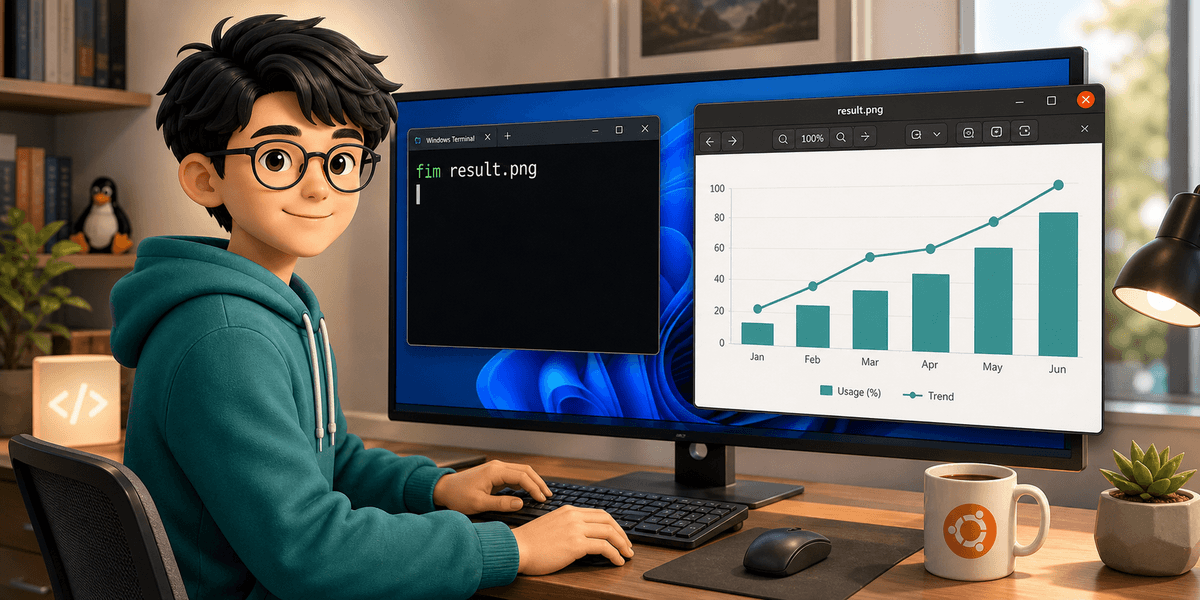 在 WSL 里用 fim 打开图片，窗口直接弹到 Windows 桌面