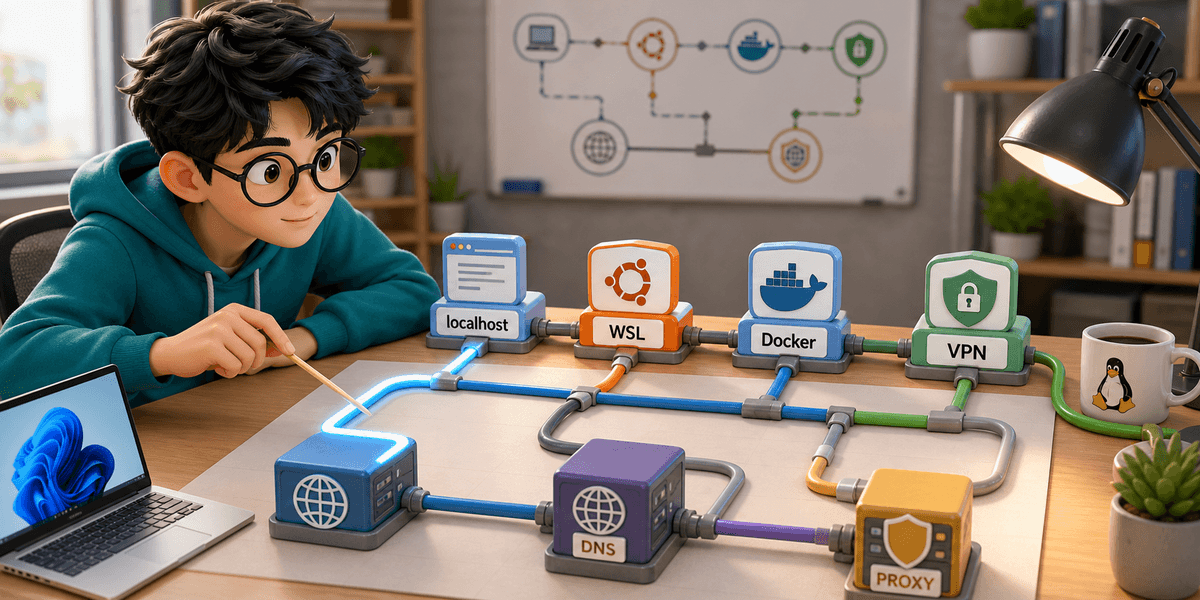 WSL 的网络迷宫：localhost、Docker、VPN 和代理到底怎么排查