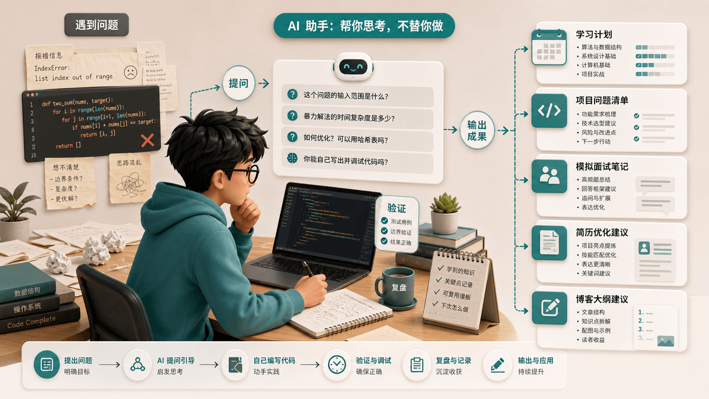 AI 辅助学习、项目、复盘和面试准备的闭环