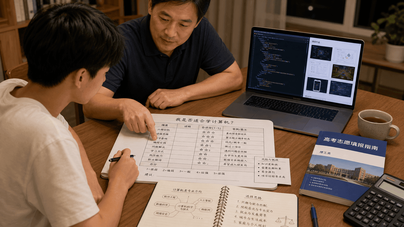 选计算机前，家长和考生最好一起看清楚：这是兴趣、能力、学习习惯和风险承受力的组合题，不是单纯的热门专业选择。