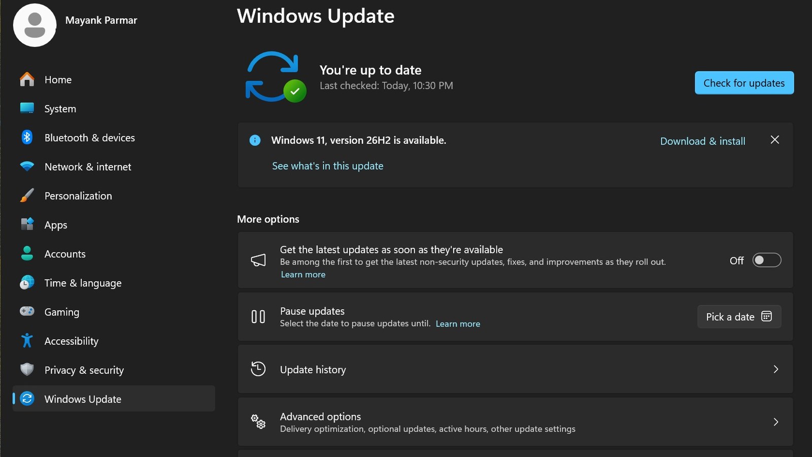 Windows 更新里出现的 Windows 11 版本 26H2