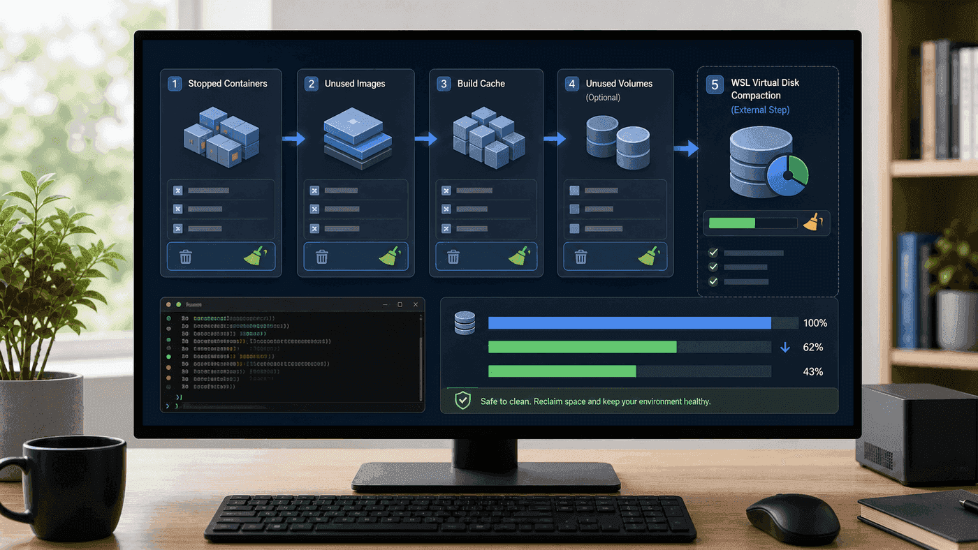 Docker Desktop WSL 后端下的磁盘清理顺序